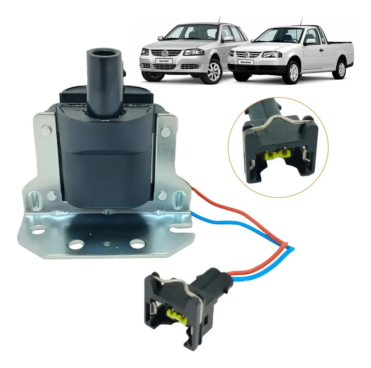 Bobina de Ignição com Chicote Gol Parati Saveiro Motor AP 2.0