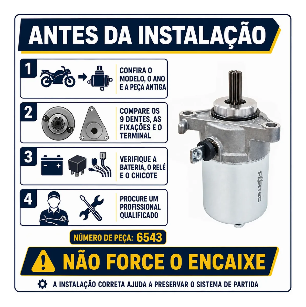 Motor de Partida Fazer 150 Factor 150 Crosser 150 NMAX 160